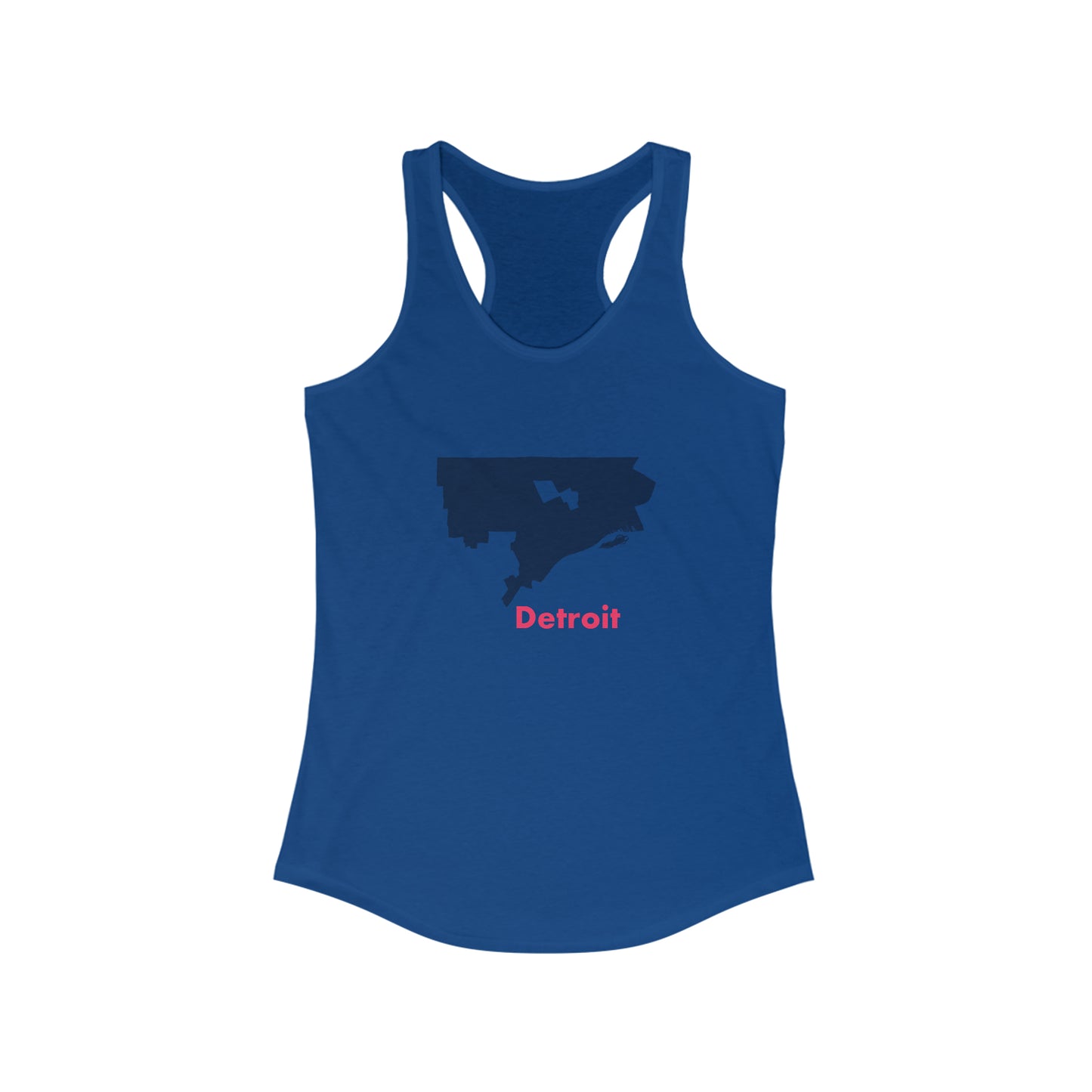 Detroit in Blue Women's Ideal Racerback Tank