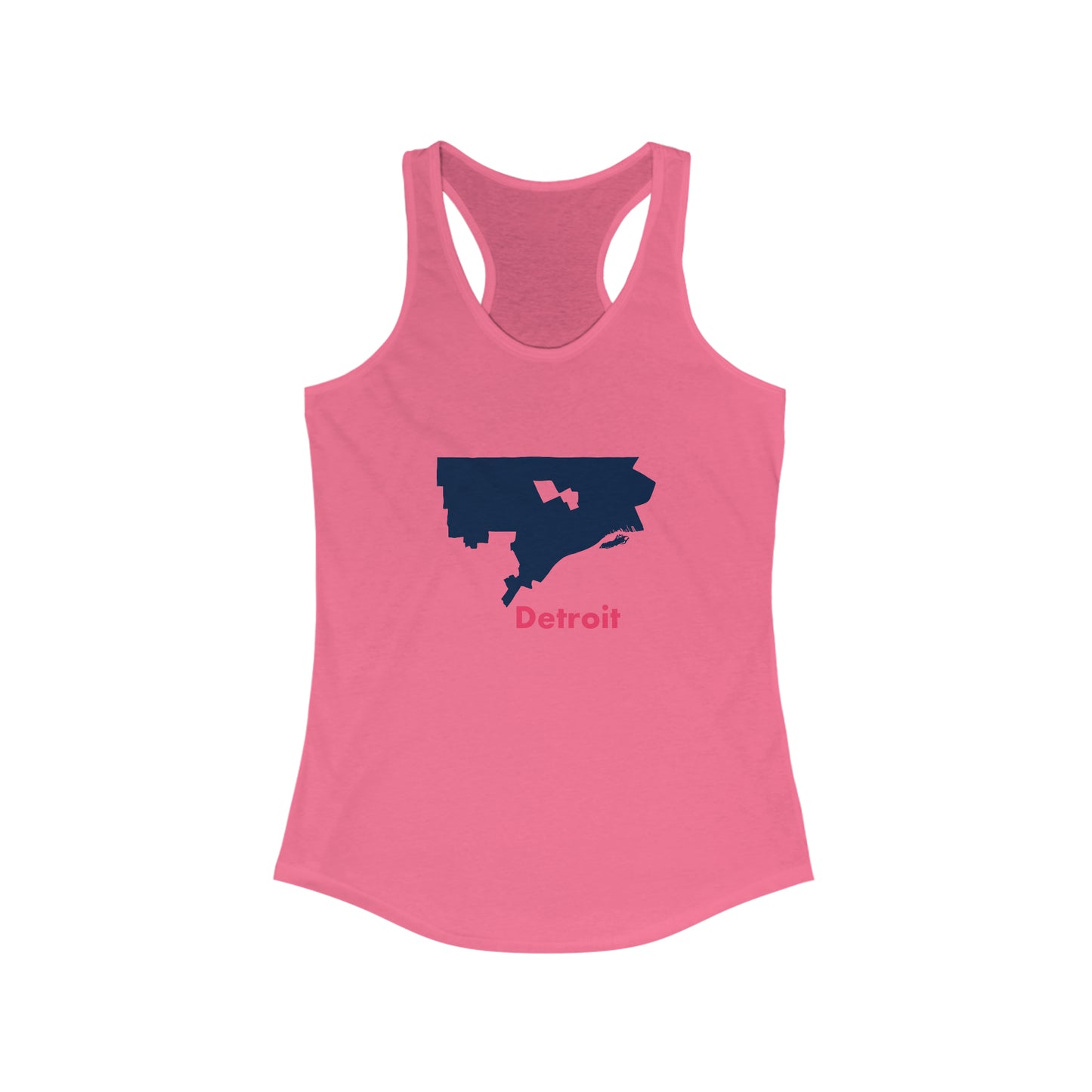 Detroit in Blue Women's Ideal Racerback Tank