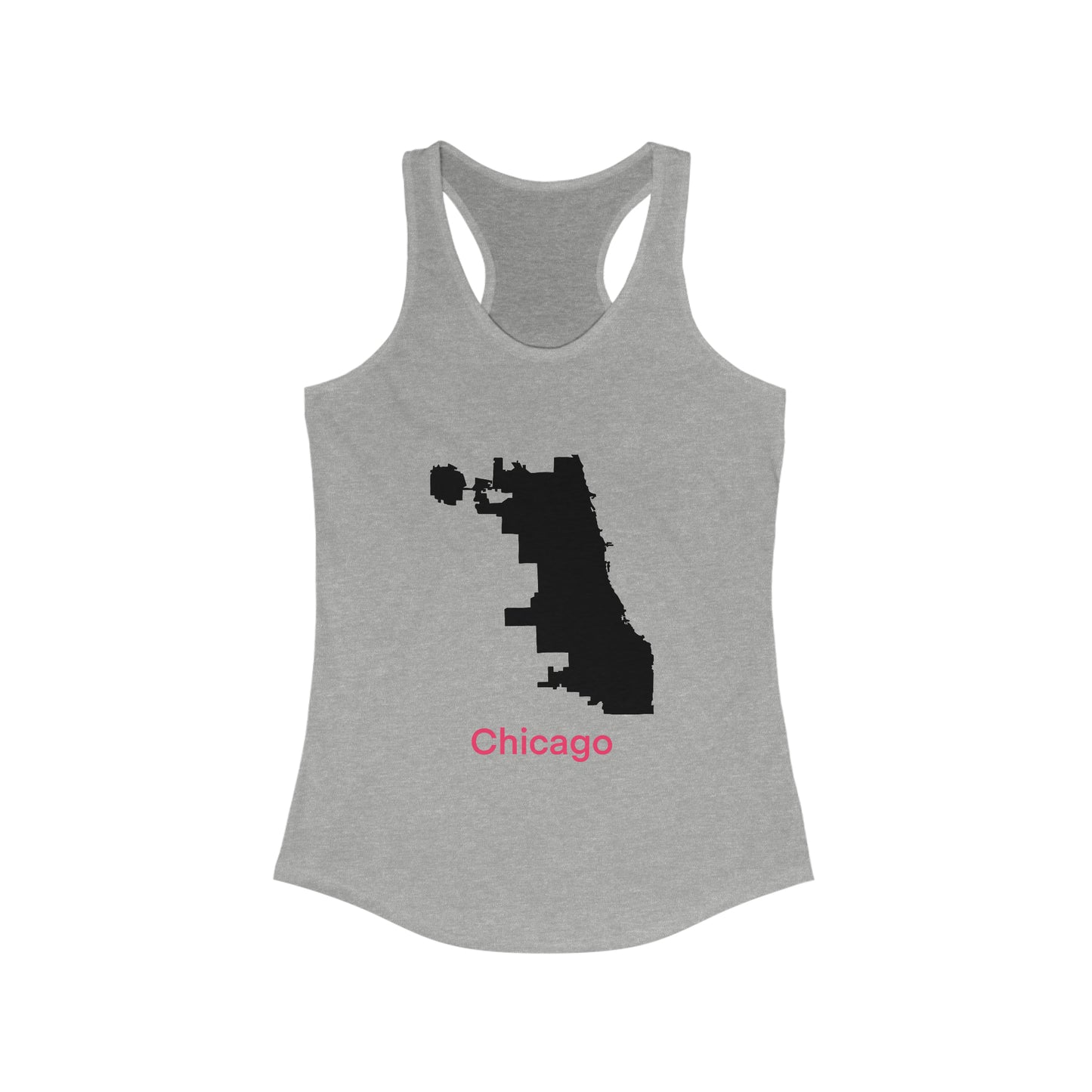 Chicago in Black and Hot Pink Women's Ideal Racerback Tank