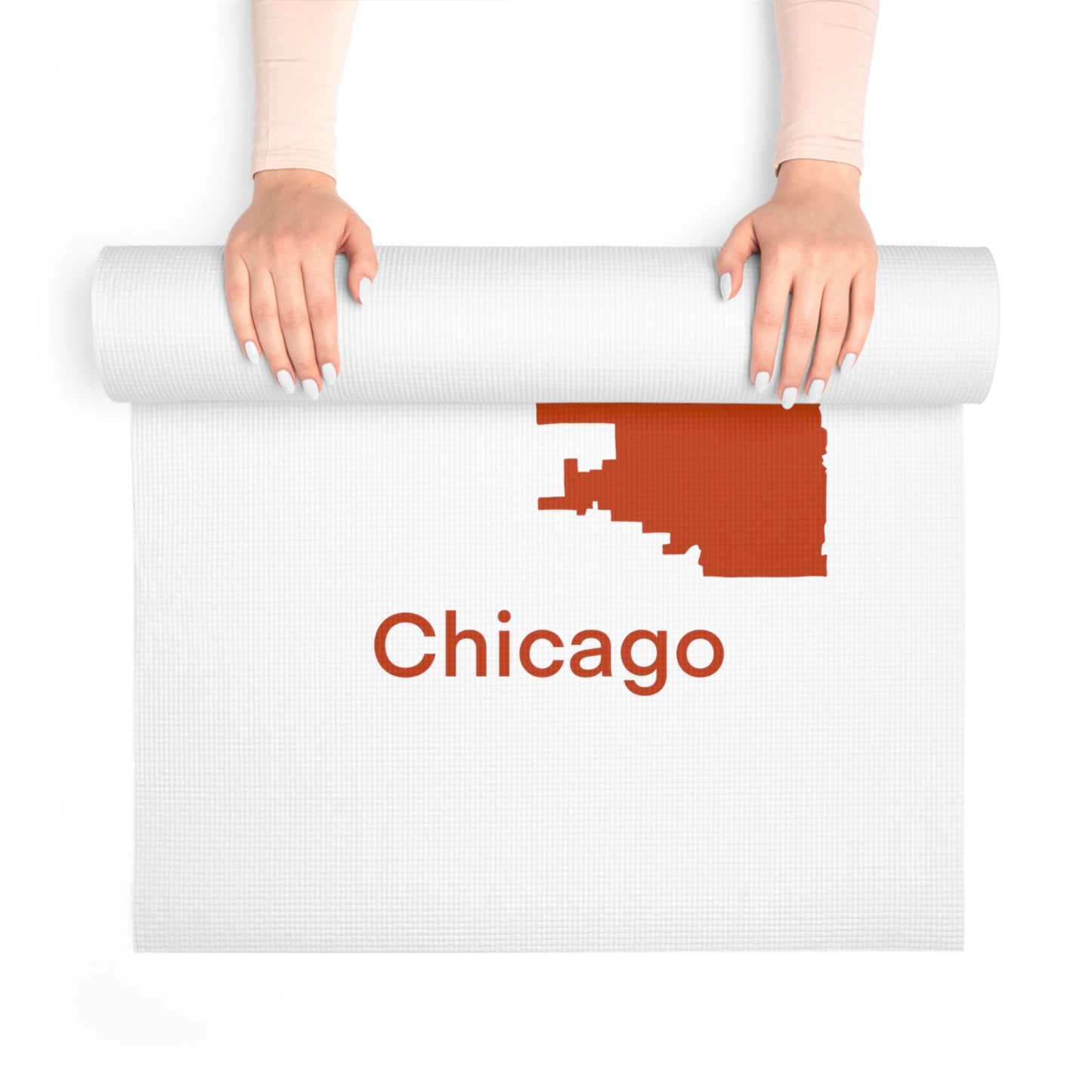 White Foam Yoga Mat - Chicago Burnt Orange