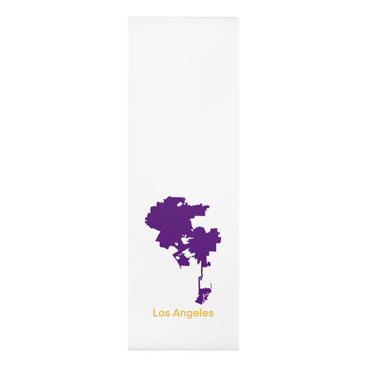 White Foam Yoga Mat - Los Angeles Purple Yellow