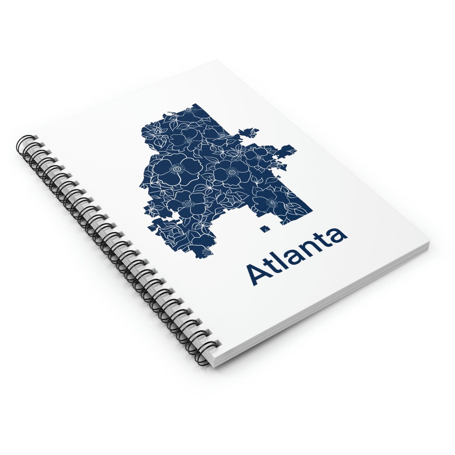 Flowering Atlanta Blue Spiral Notebook - Ruled Line