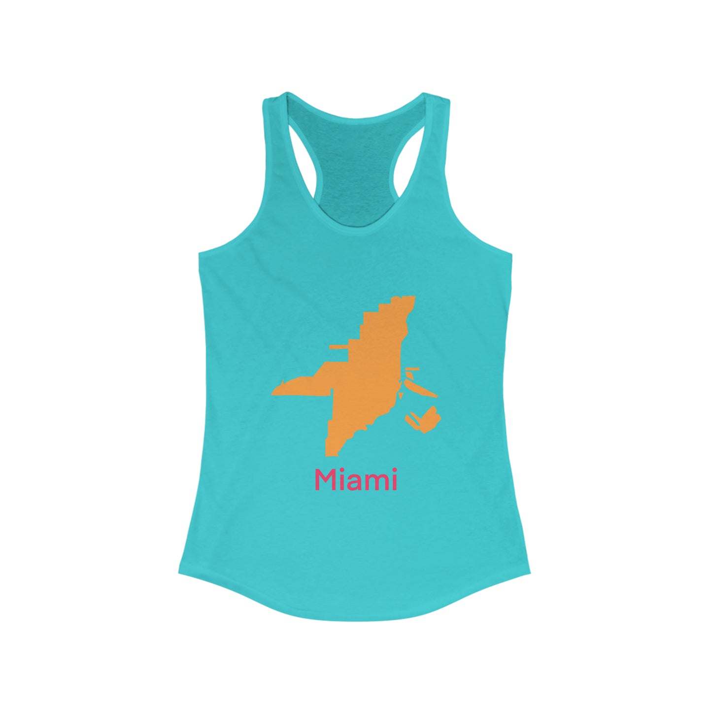 Miami Orange Hot Pink Women's Ideal Racerback Tank