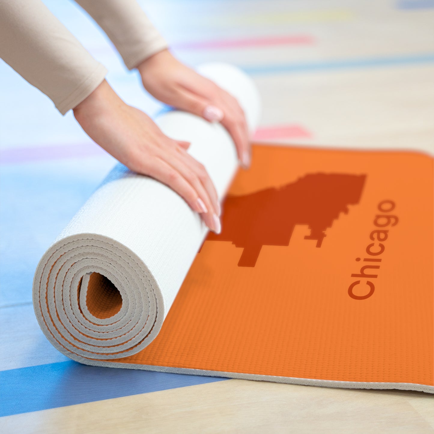 Orange Foam Yoga Mat - Chicago Burnt Orange