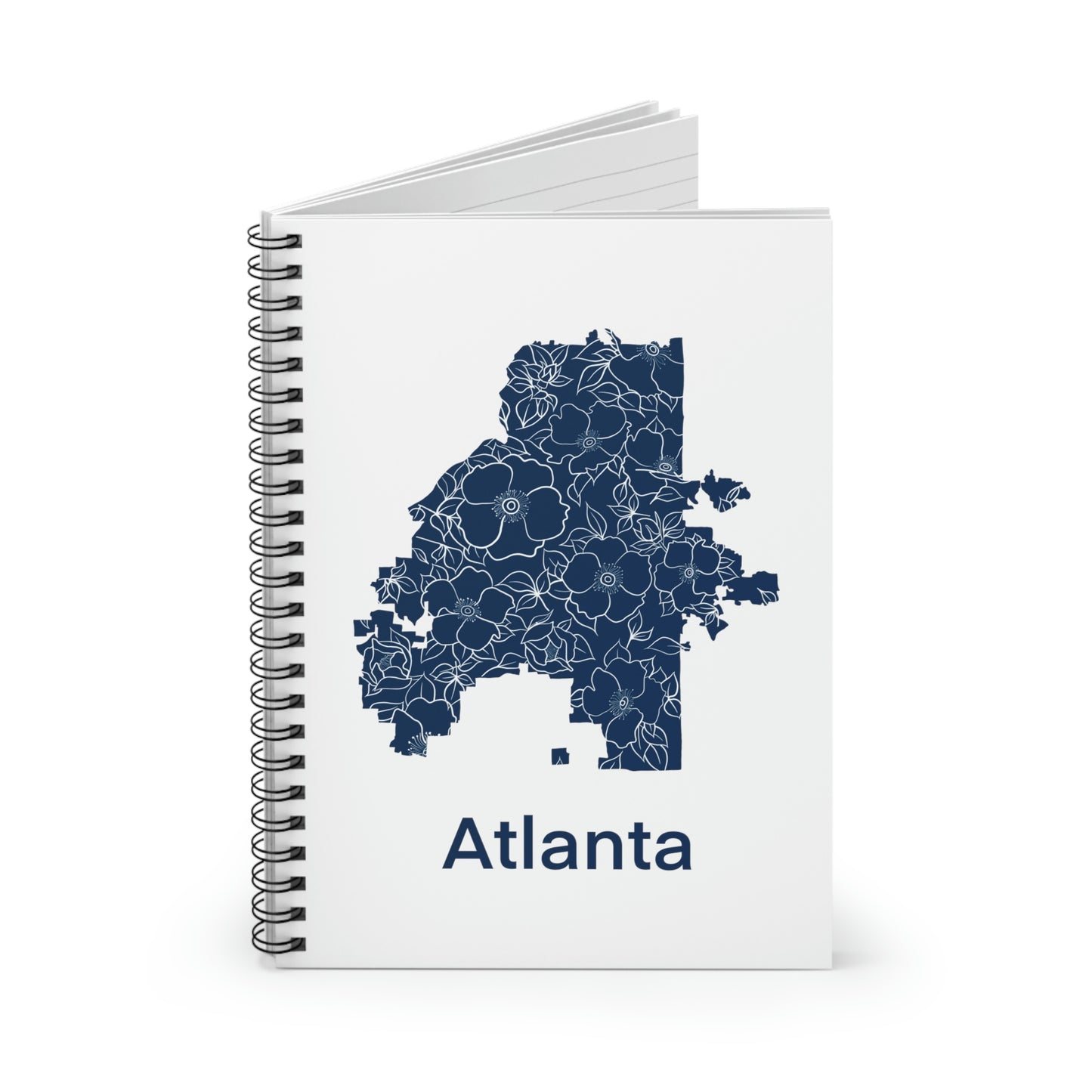 Flowering Atlanta Blue Spiral Notebook - Ruled Line
