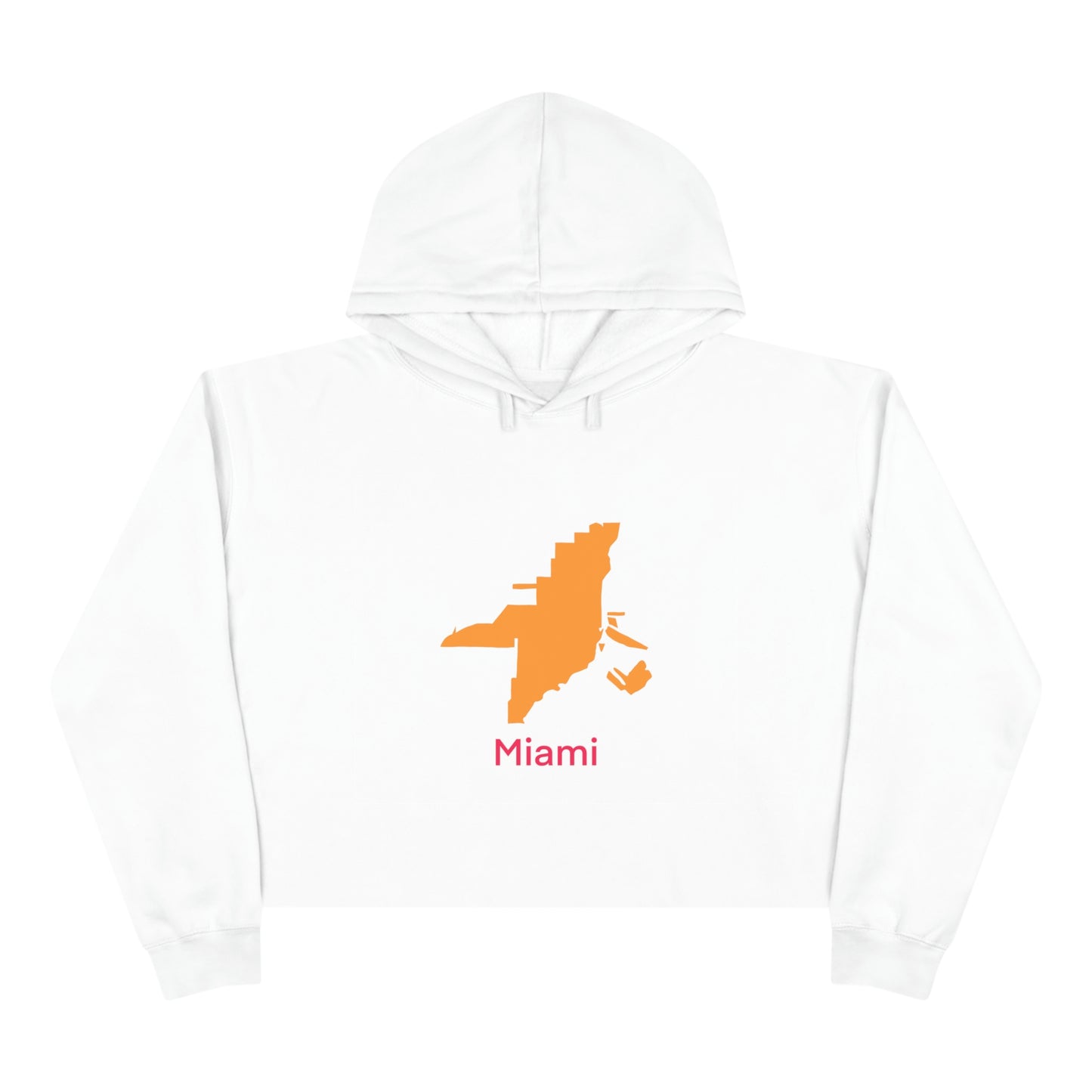 Miami Orange Hot Pink Crop Hoodie