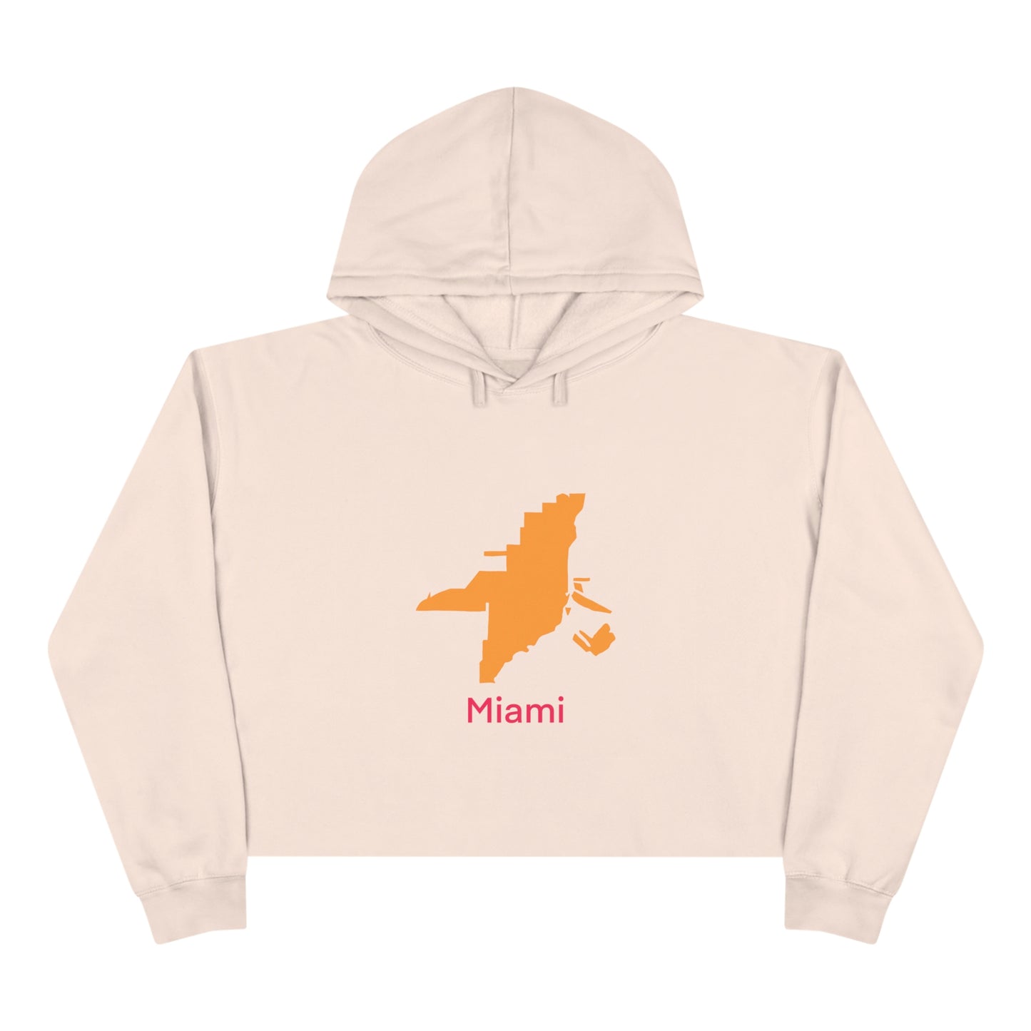 Miami Orange Hot Pink Crop Hoodie