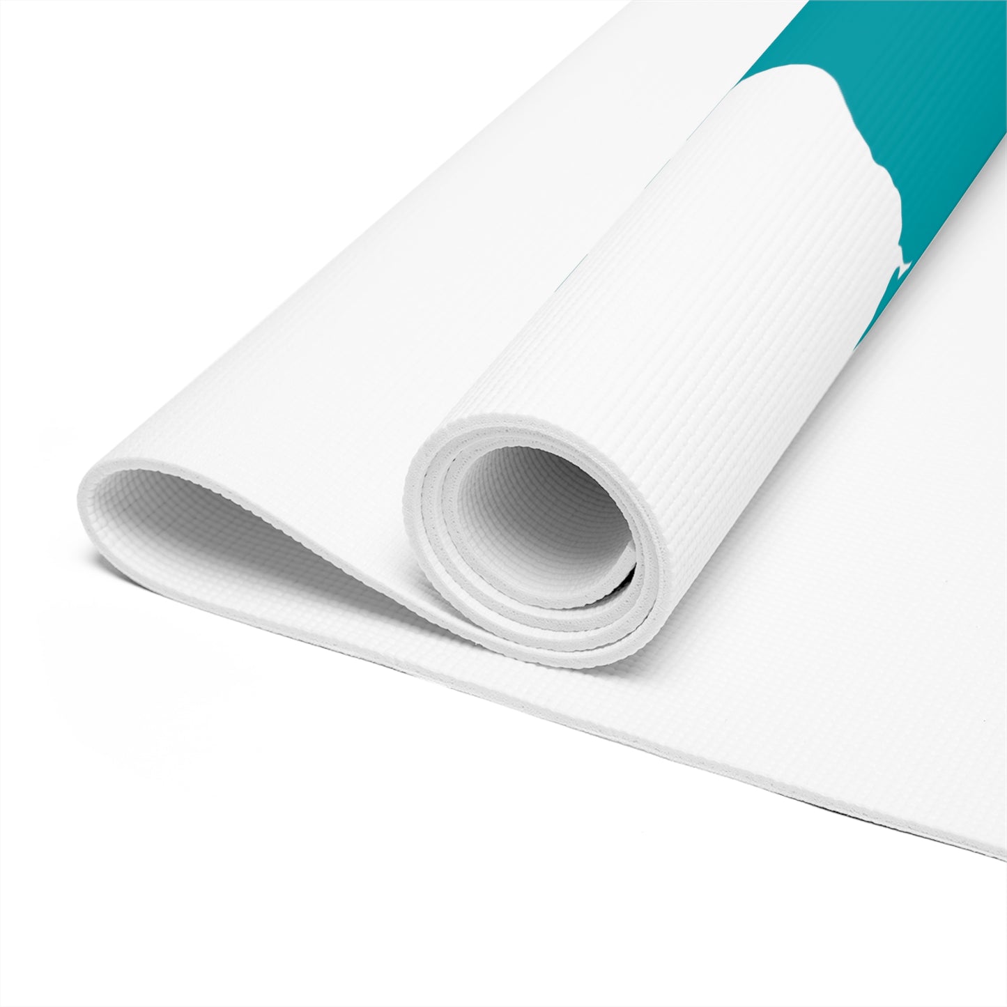 White Foam Yoga Mat - Seattle Teal Hot Pink