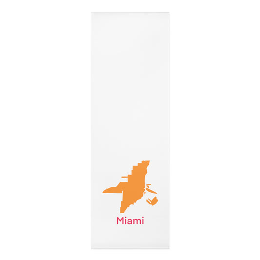 Foam Yoga Mat White - Miami Orange Hot Pink