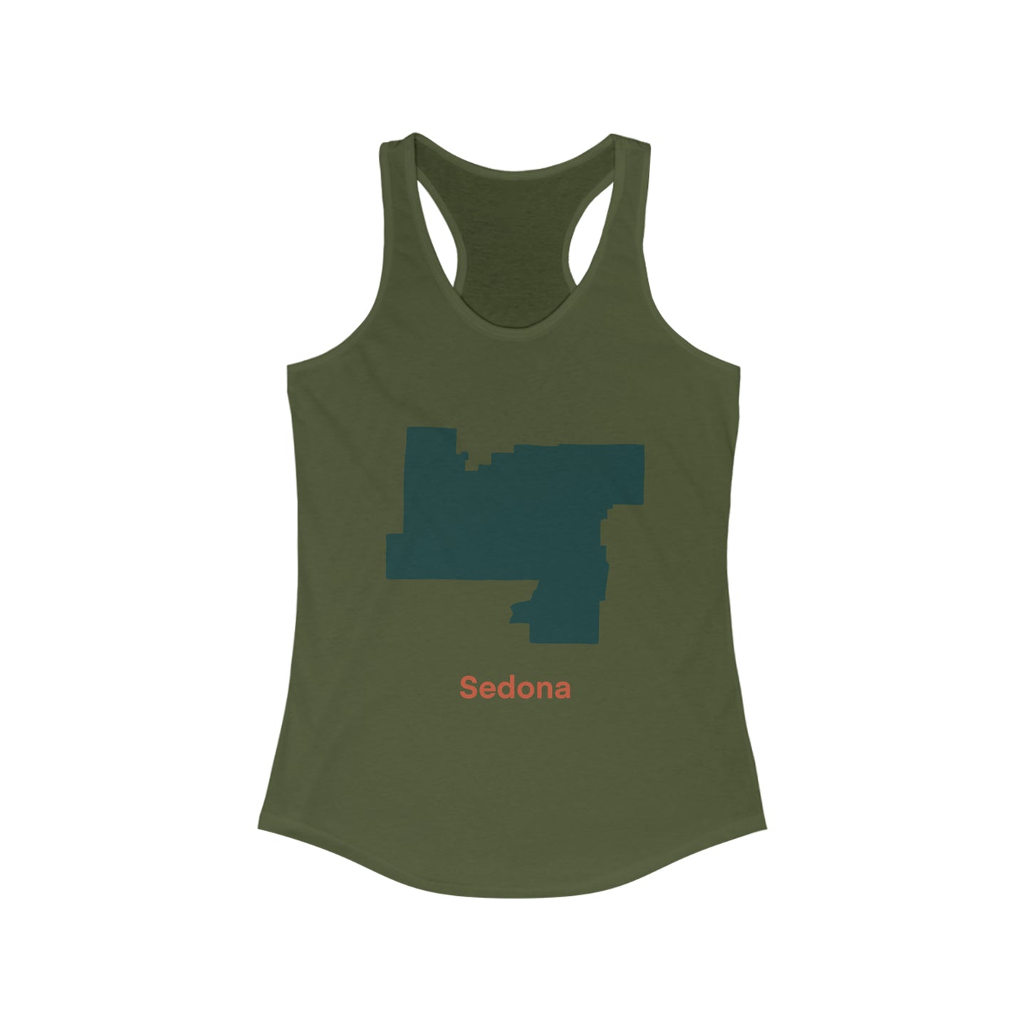 Sedona Green Rust Orange Women's Ideal Racerback Tank
