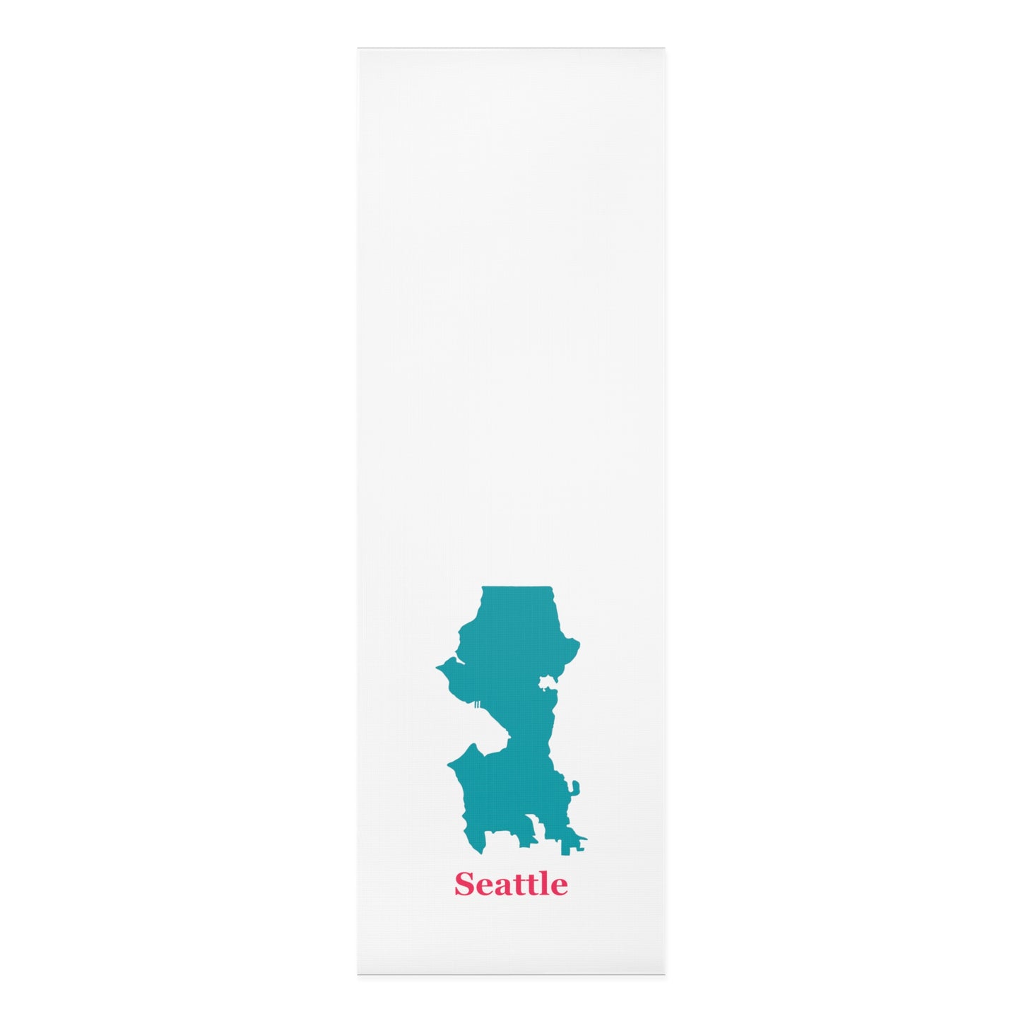 White Foam Yoga Mat - Seattle Teal Hot Pink