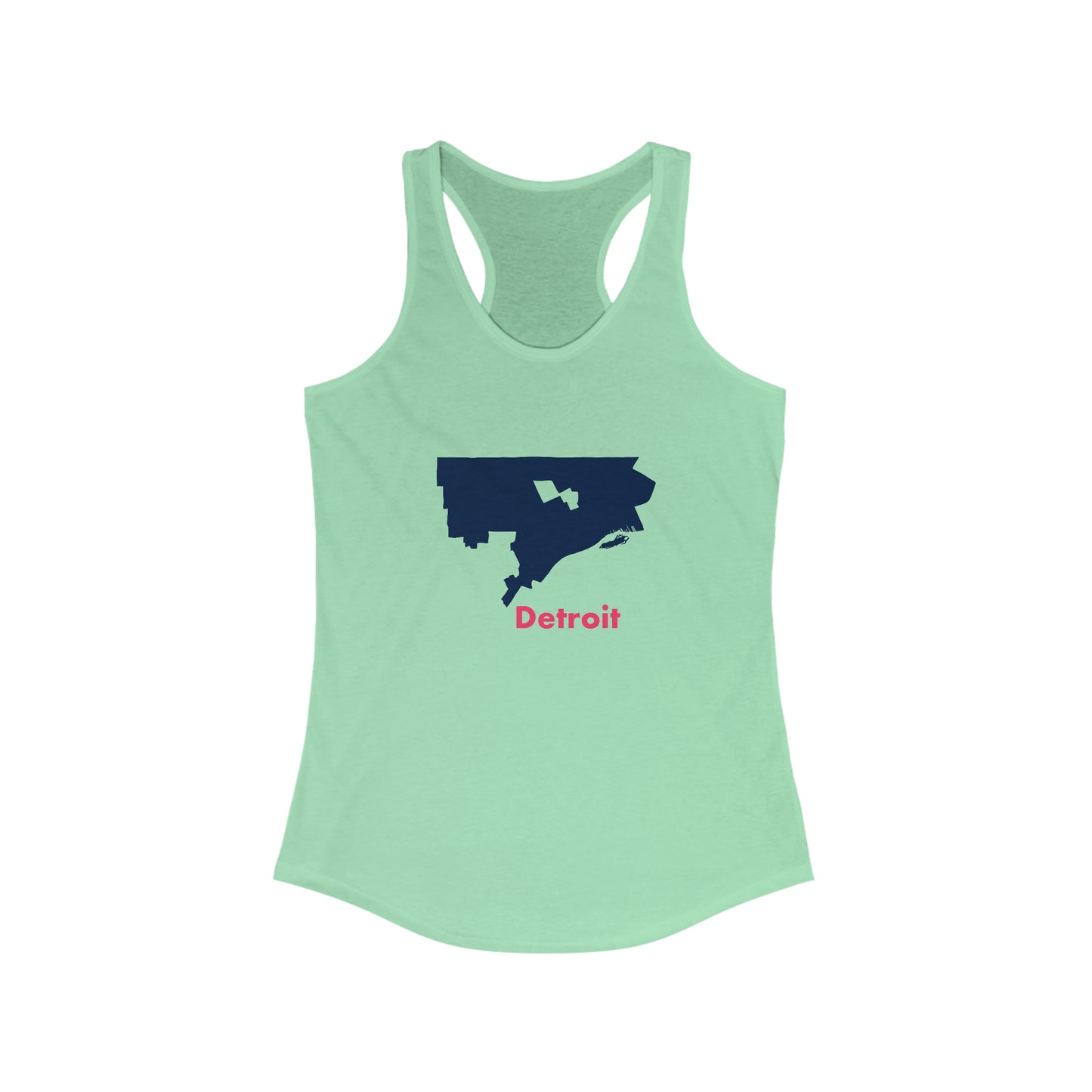 Detroit in Blue Women's Ideal Racerback Tank