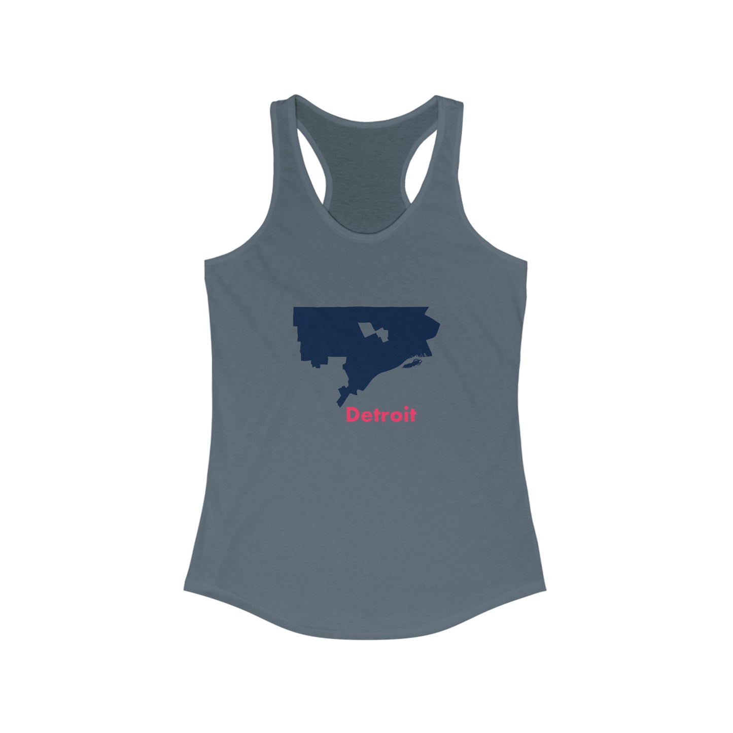 Detroit in Blue Women's Ideal Racerback Tank