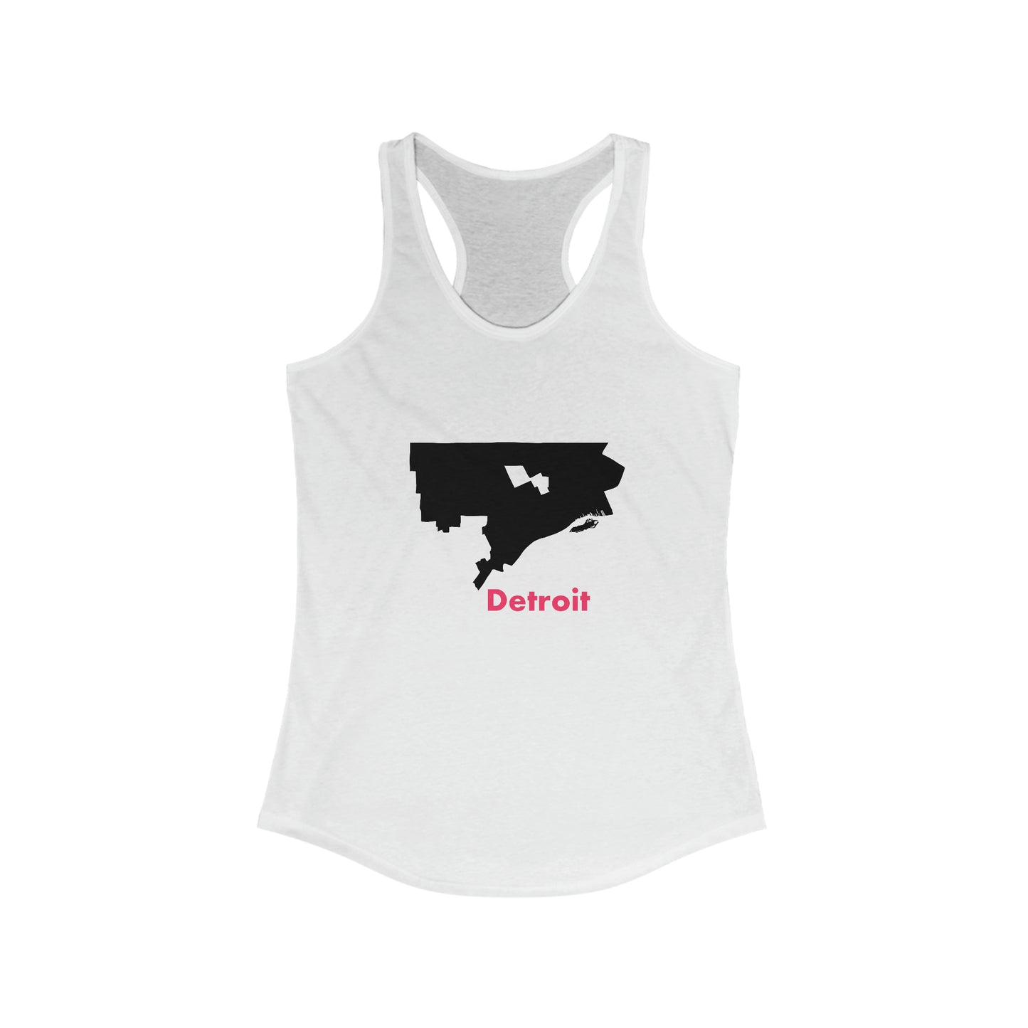 Detroit in Black and Pink Women's Ideal Racerback Tank