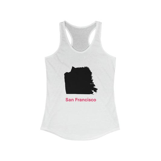 San Francisco in Black and Hot Pink Women's Ideal Racerback Tank