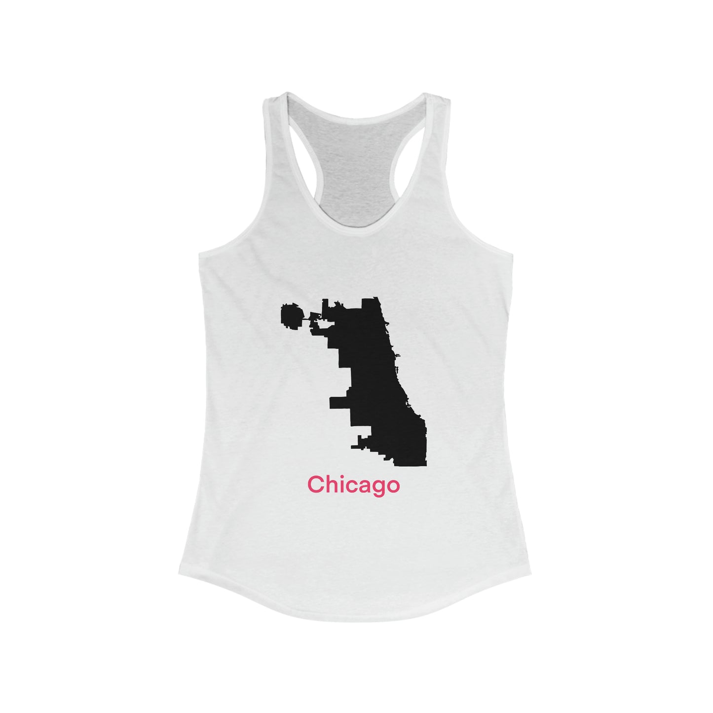 Chicago in Black and Hot Pink Women's Ideal Racerback Tank