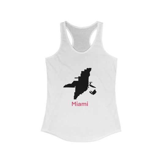 Miami in Black and Hot Pink Women's Ideal Racerback Tank