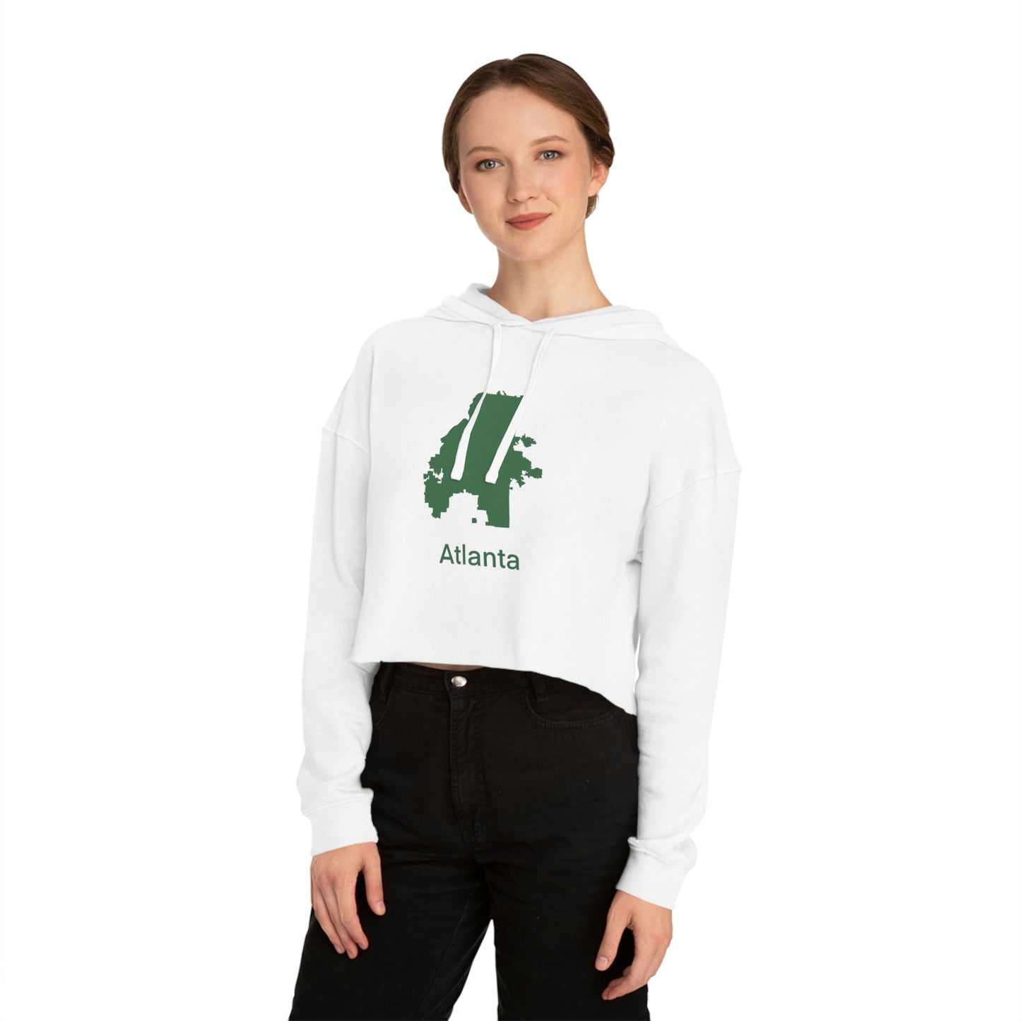 Atlanta Green Women’s Cropped Hooded Sweatshirt