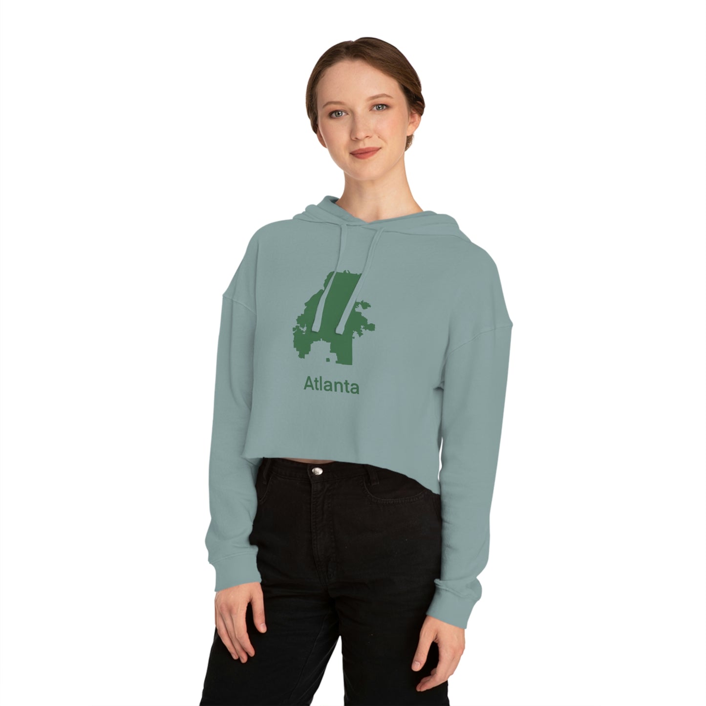 Atlanta Green Women’s Cropped Hooded Sweatshirt