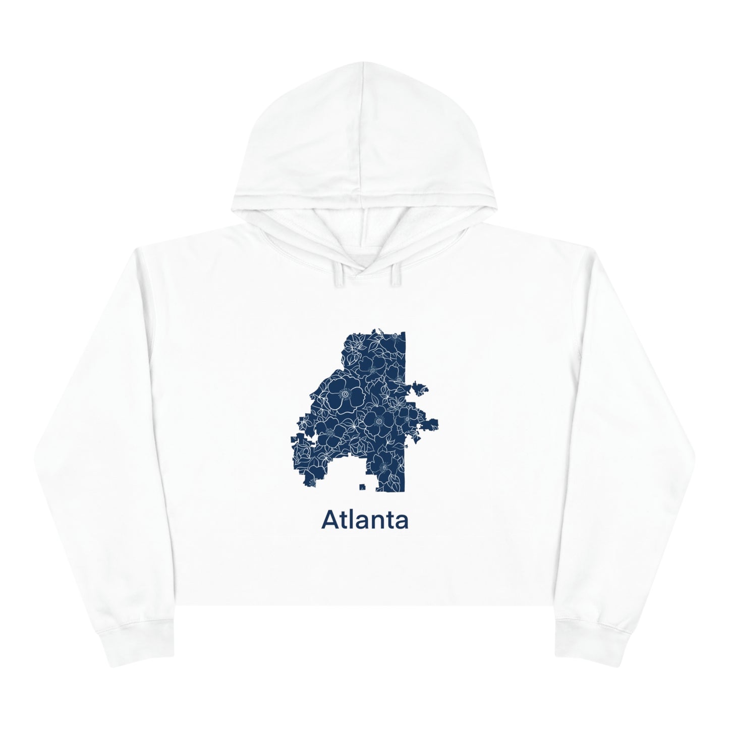 Flowering Atlanta Blue - Crop Hoodie