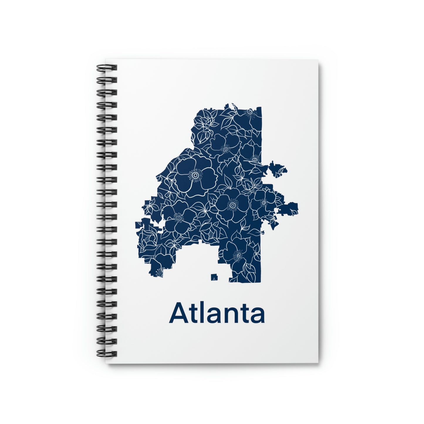 Flowering Atlanta Blue Spiral Notebook - Ruled Line