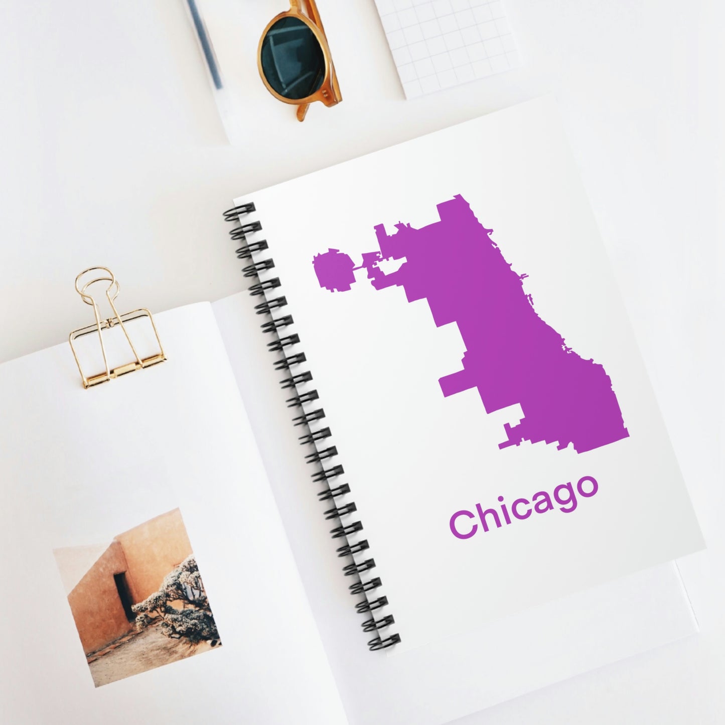 Chicago Pink Spiral Notebook - Ruled Line