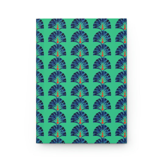 Yoga Journal - Blue Flower Feather Hardcover Journal Matte