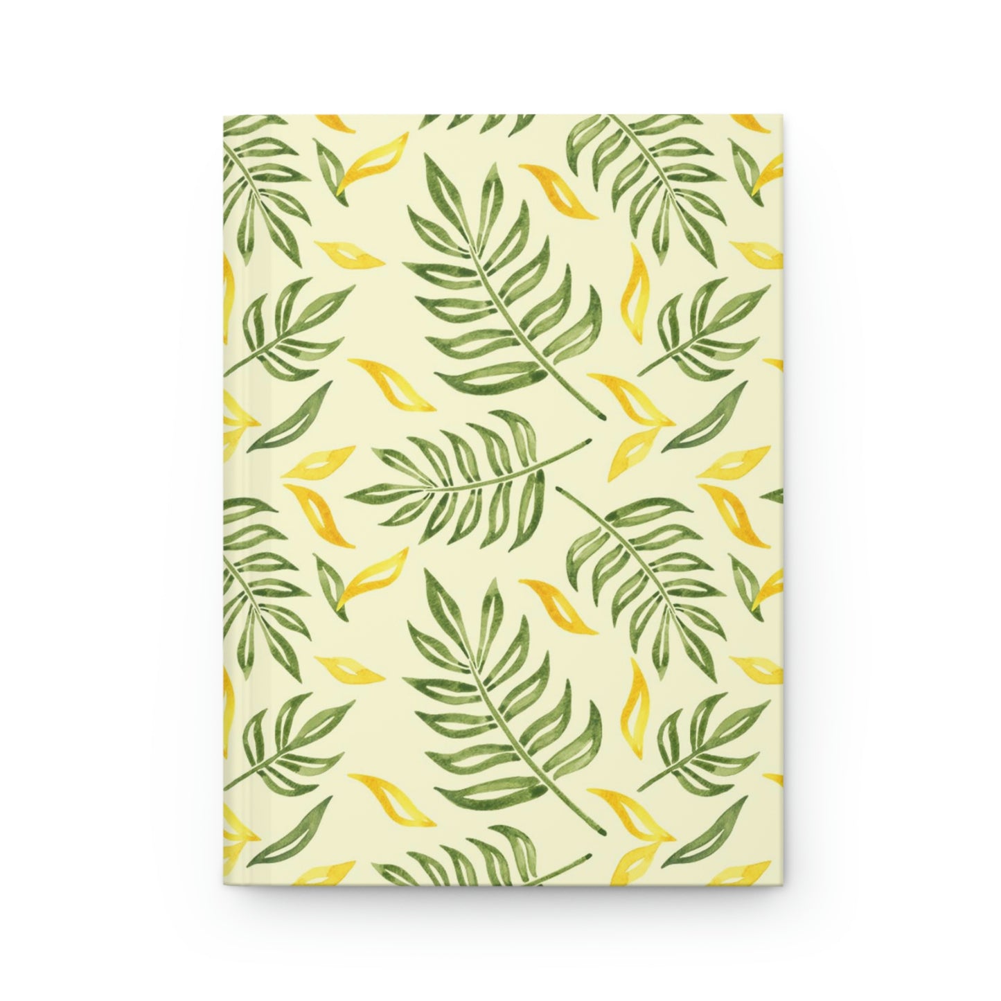 Yoga Journal - Yellow and Green Leaves Hardcover Journal Matte