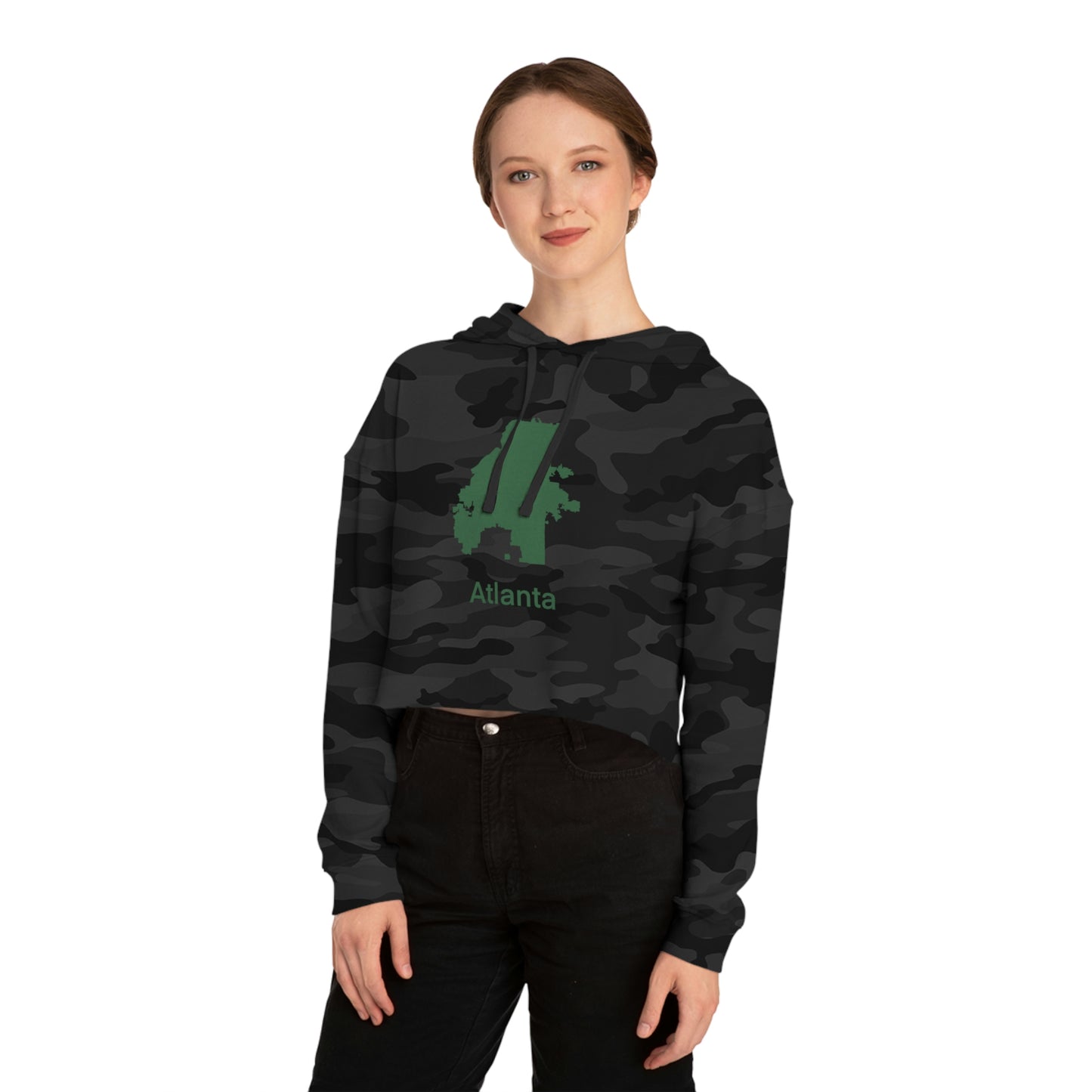 Atlanta Green Women’s Cropped Hooded Sweatshirt