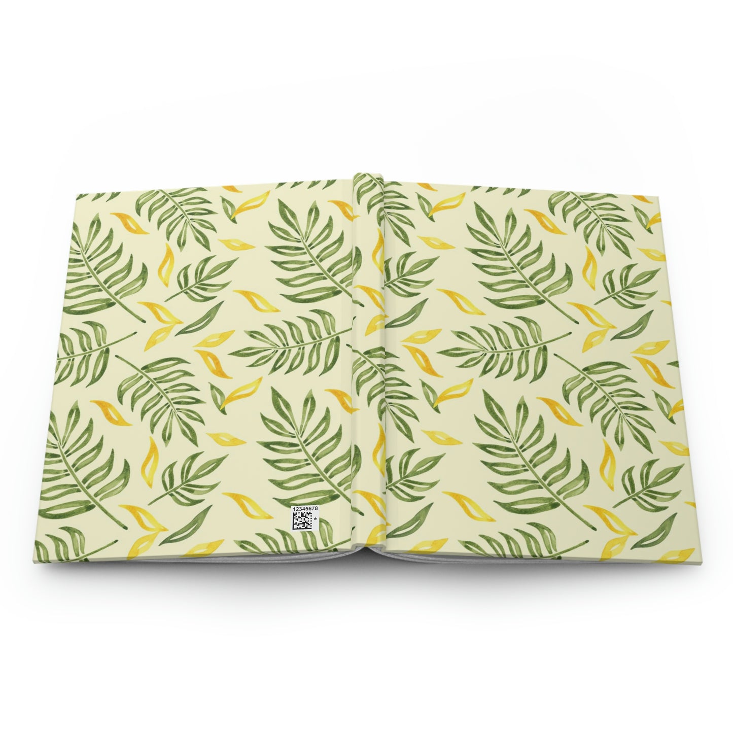 Yoga Journal - Yellow and Green Leaves Hardcover Journal Matte