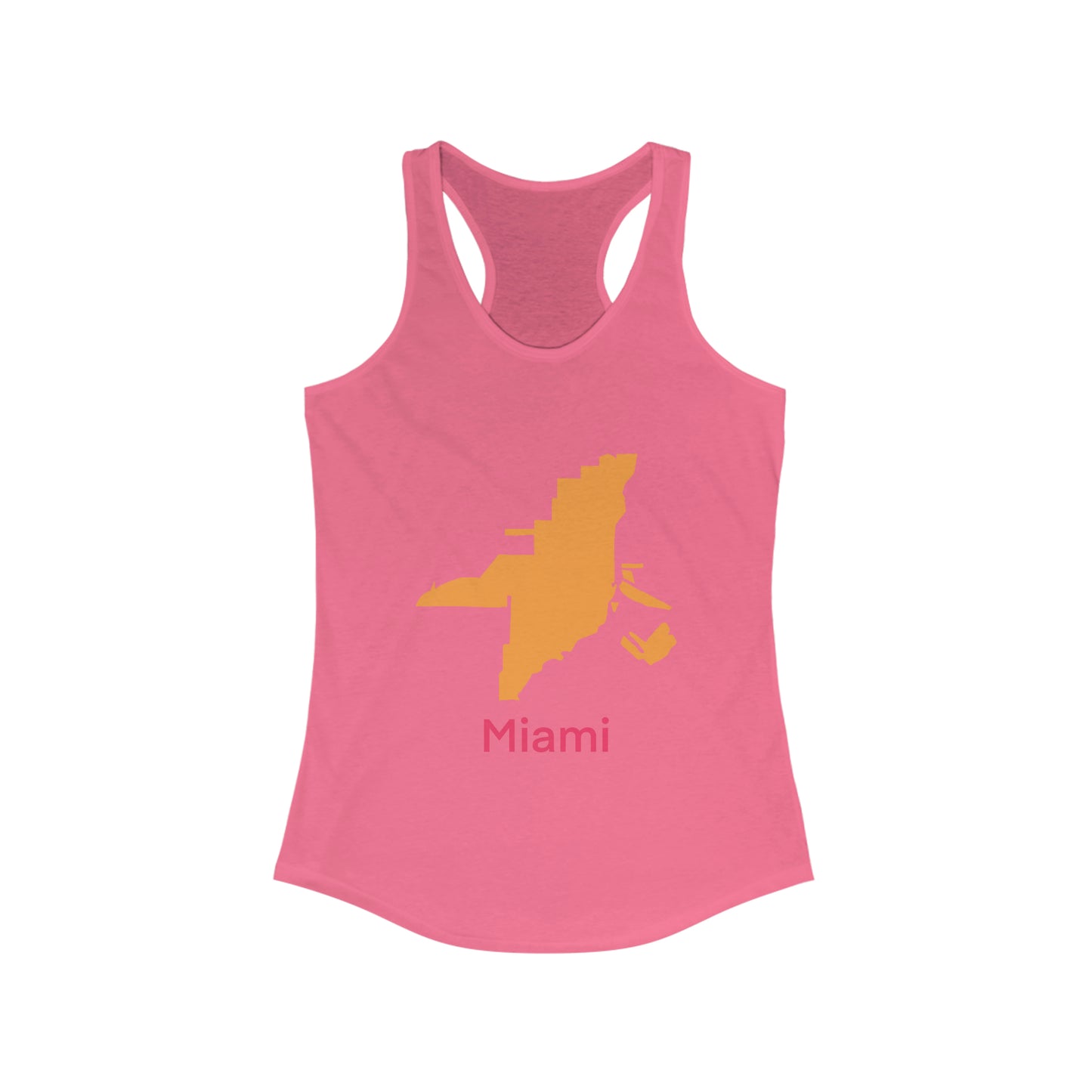 Miami Orange Hot Pink Women's Ideal Racerback Tank