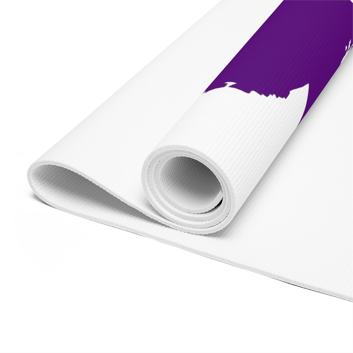 White Foam Yoga Mat - Los Angeles Purple Yellow