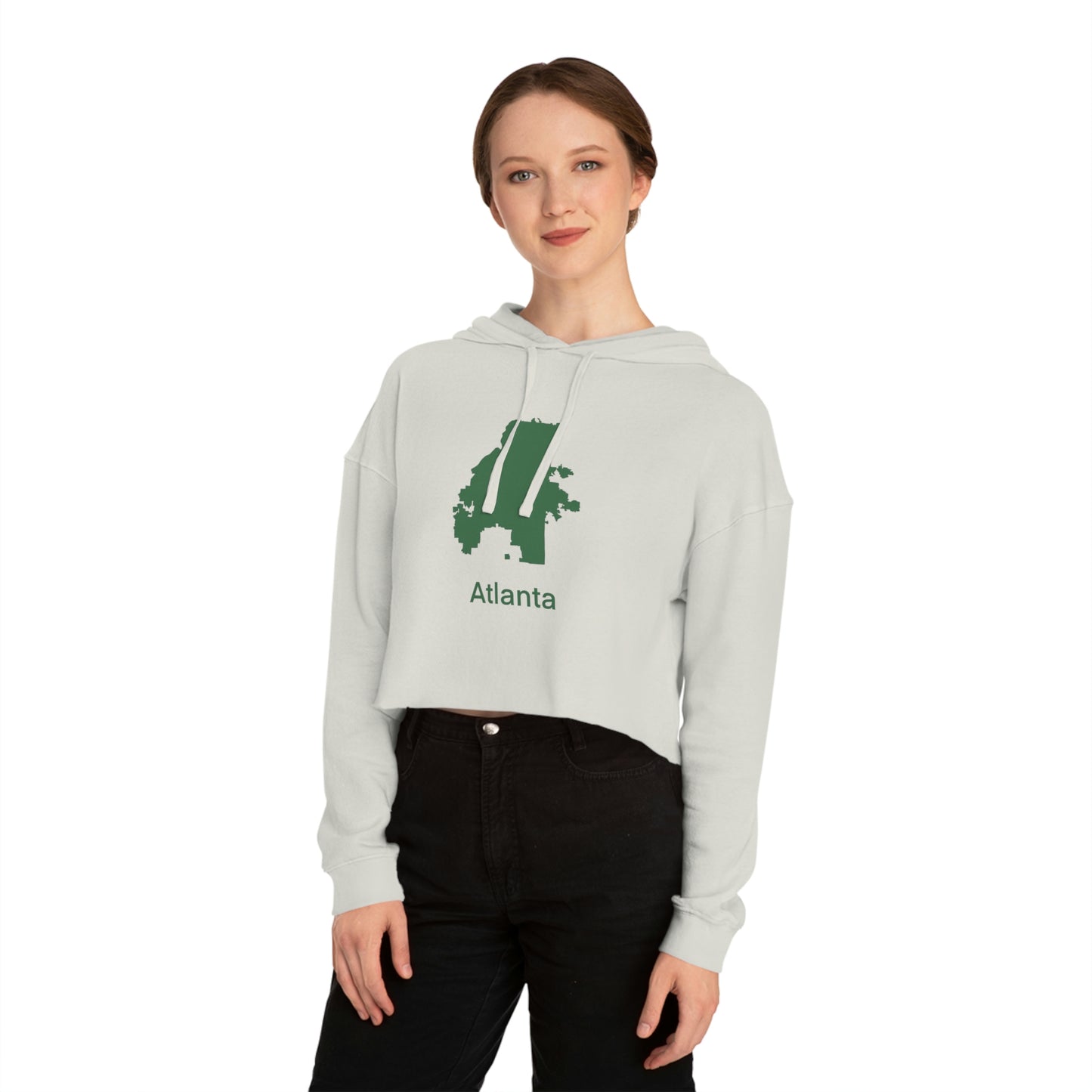 Atlanta Green Women’s Cropped Hooded Sweatshirt