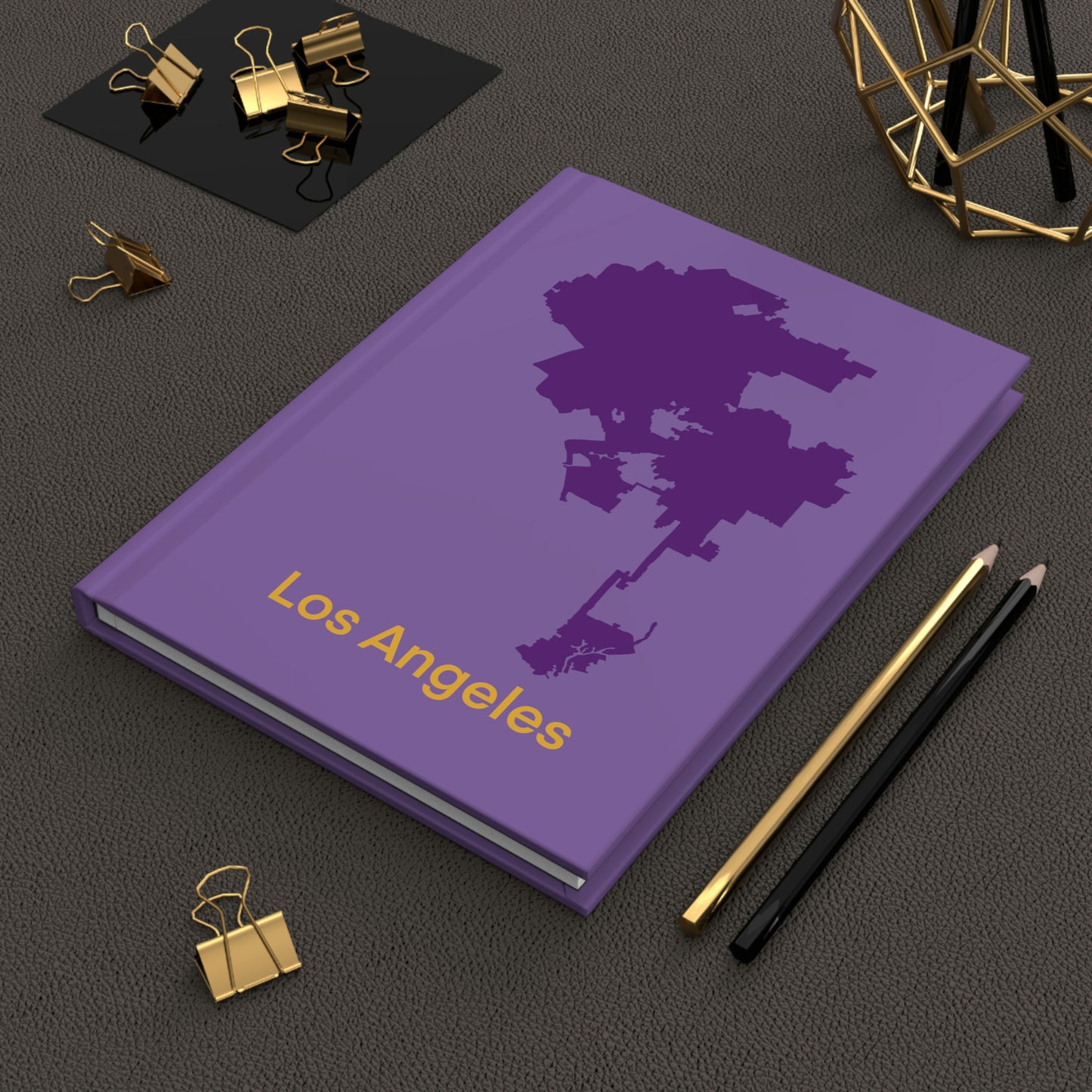 Los Angeles Purple and Yellow Hardcover Journal Matte