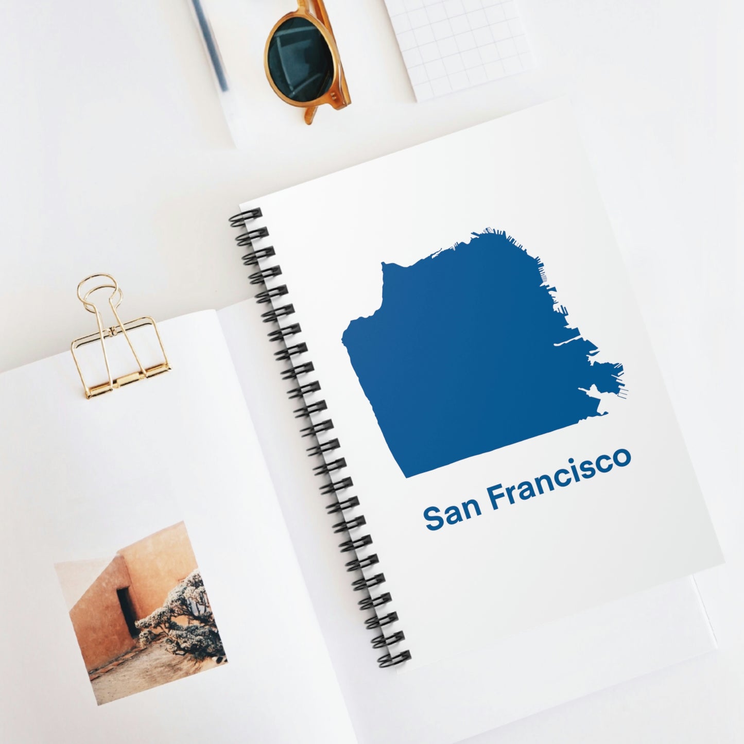 San Francisco Blue Spiral Notebook - Ruled Line