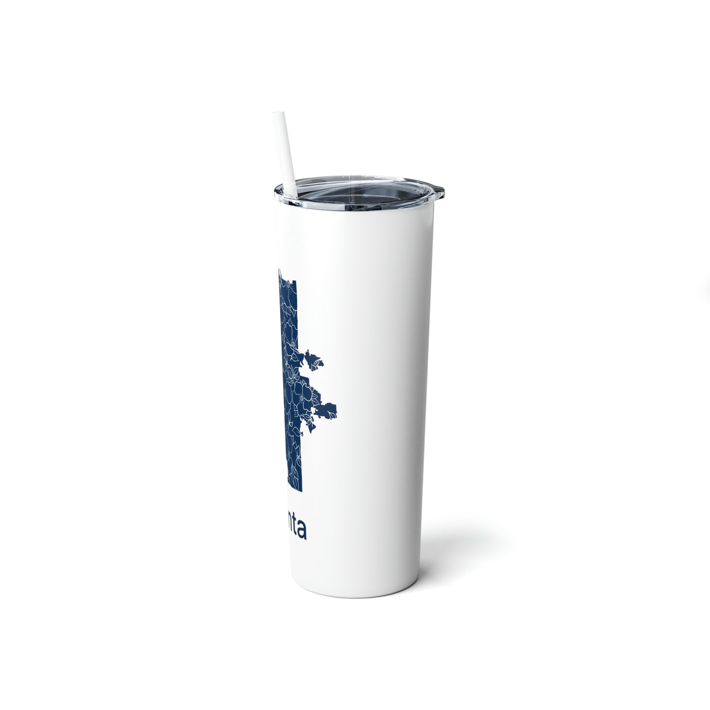 Flowering Atlanta Blue Skinny Steel Tumbler with Straw, 20oz