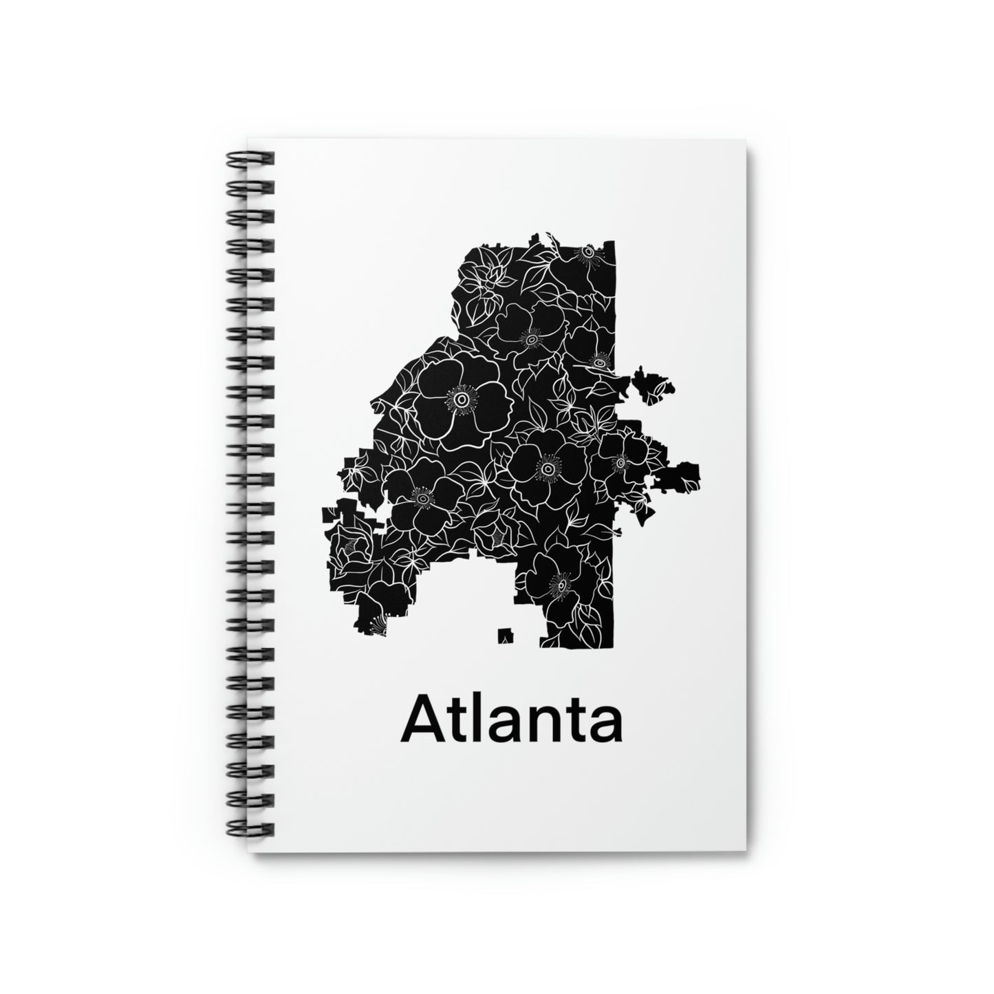 Flowering Atlanta Black Spiral Notebook - Ruled Line