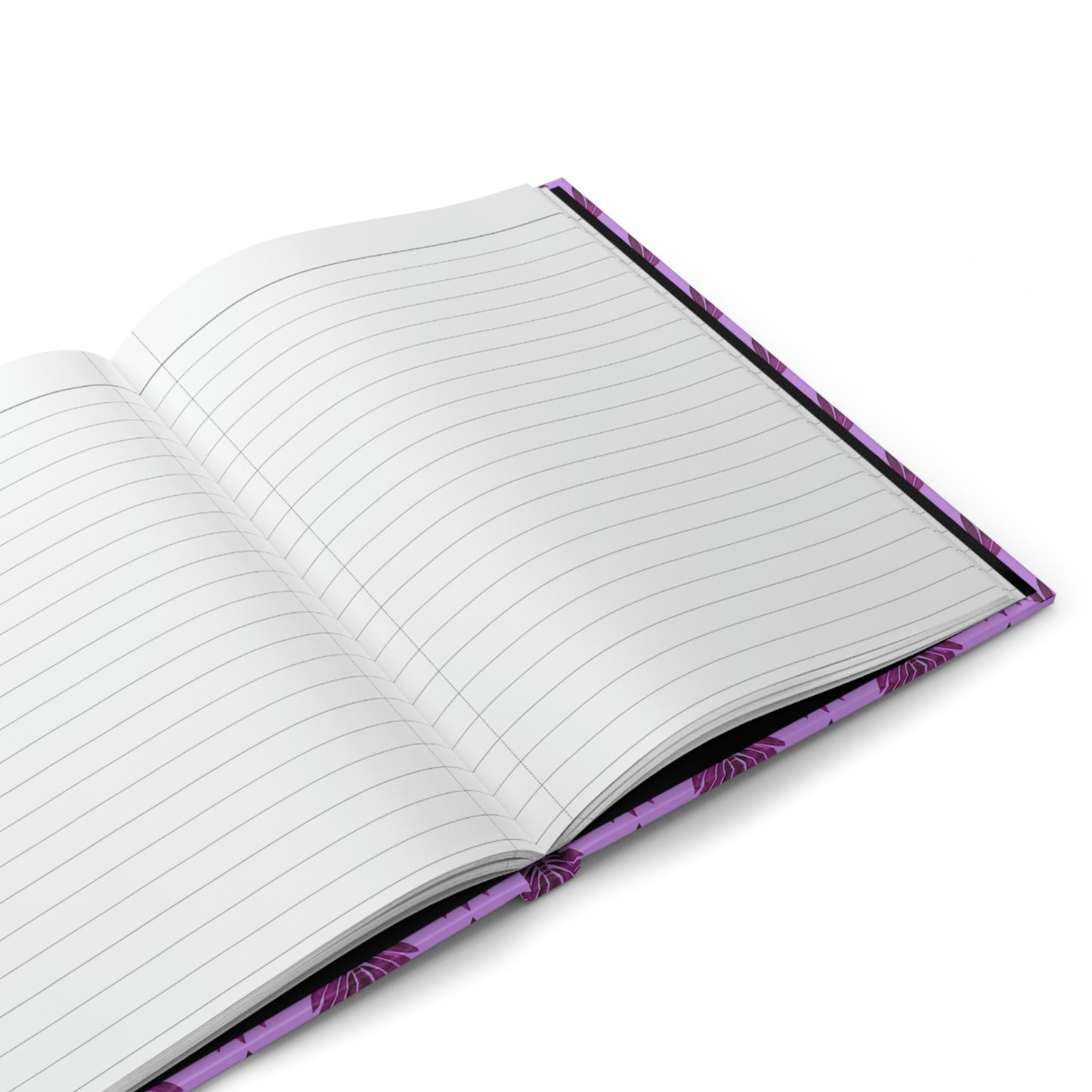 Yoga Journal - Violet Pink Flower Feather Hardcover Journal Matte