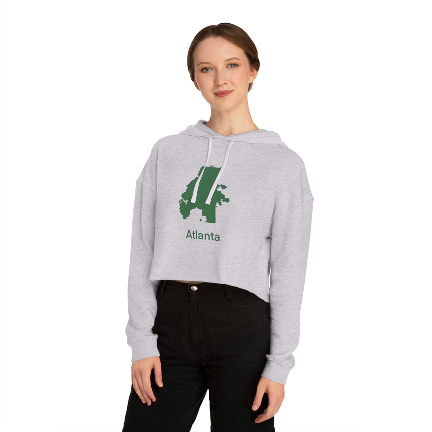 Atlanta Green Women’s Cropped Hooded Sweatshirt