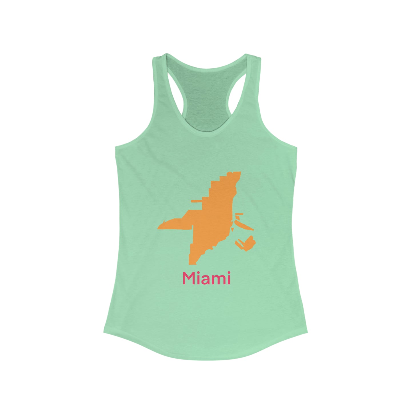 Miami Orange Hot Pink Women's Ideal Racerback Tank