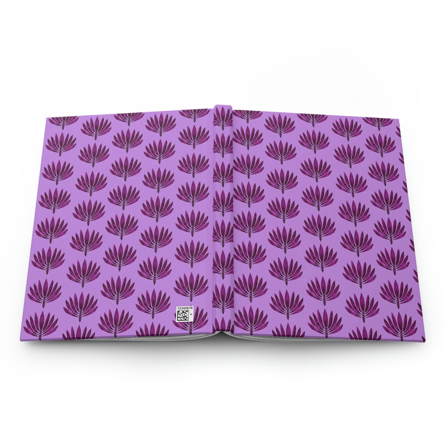 Yoga Journal - Violet Pink Flower Feather Hardcover Journal Matte